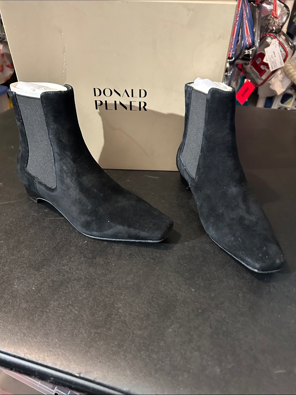 Donald J. Pliner Black Suede Women's Chelsea Ankle Boots
